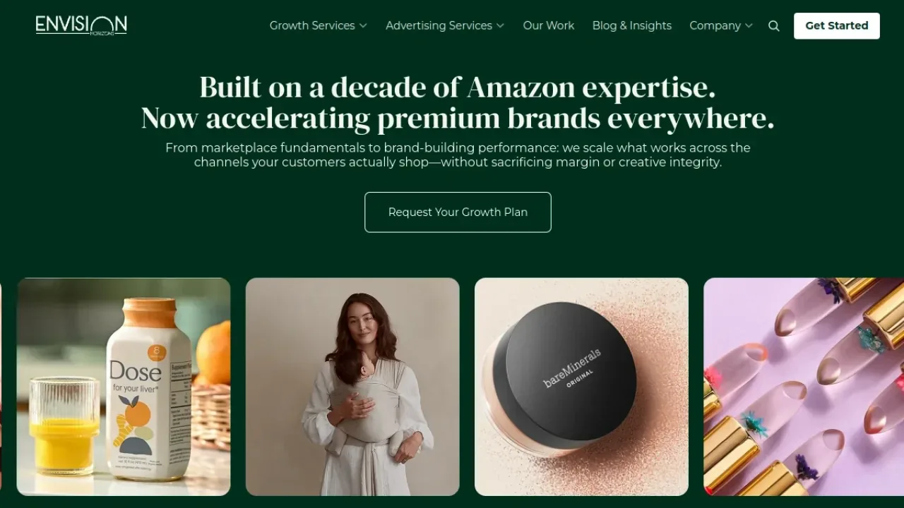 Envision Horizons homepage screenshot, October 2026