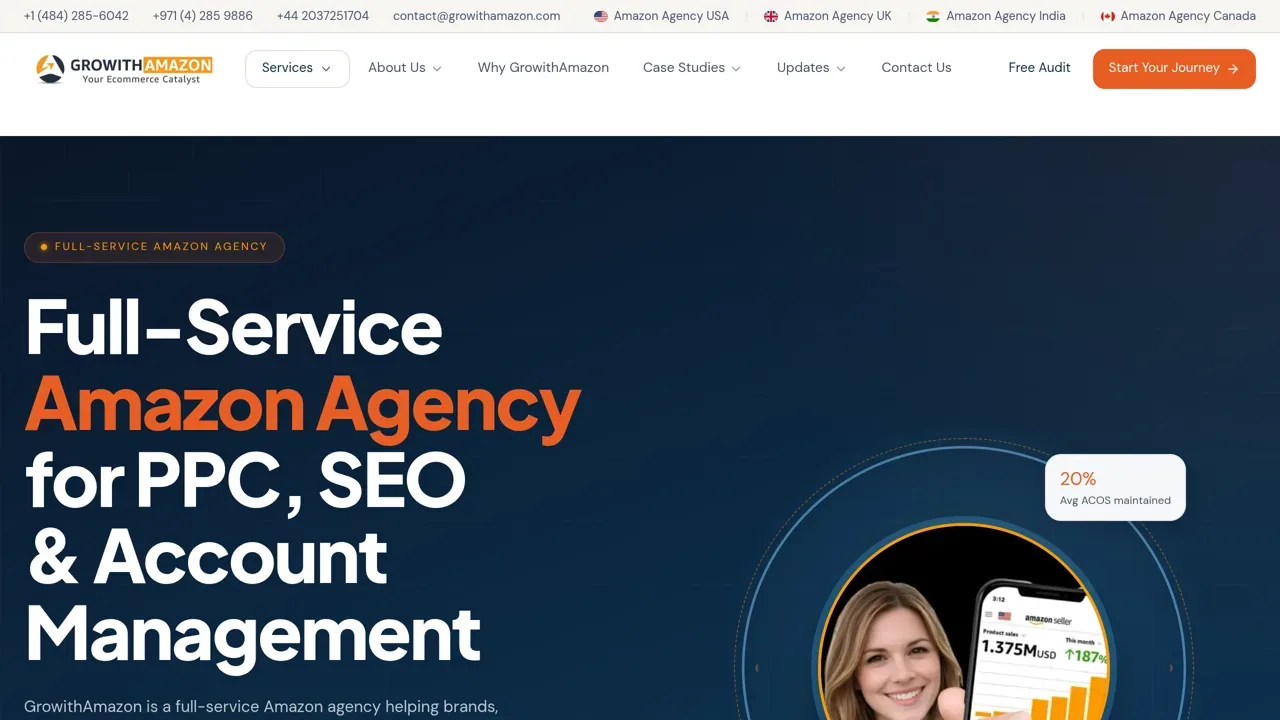GrowithAmazon homepage screenshot, October 2026
